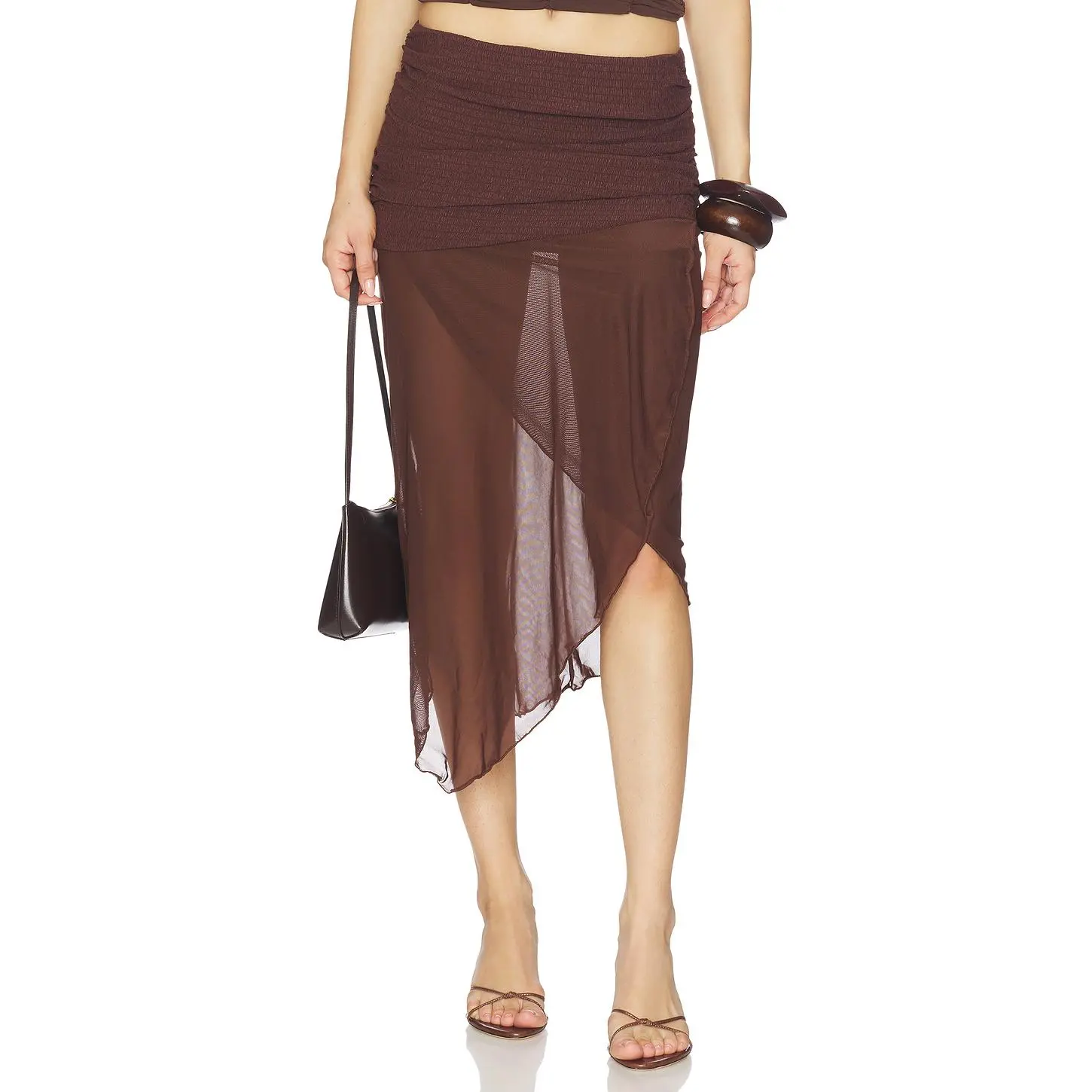 Tiger Mist Zinnia Midi Skirt in Chocolate