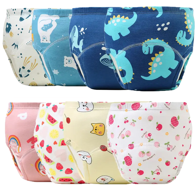 Toddler Reusable Potty Training Underwear - 100% Cotton, Soft, Absorbent, Leak-Proof, Character-Printed, Washable, Natural, Travel-Friendly for Boys & Girls