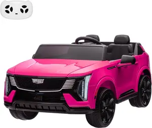 【Christmas Gift】Pink 24V Two Seater Licensed Cadillac Ride On Car For Kids With Remote Control Powerful 130W Motors Music Led Lights Spacious Design Full Wheel Suspension Pink