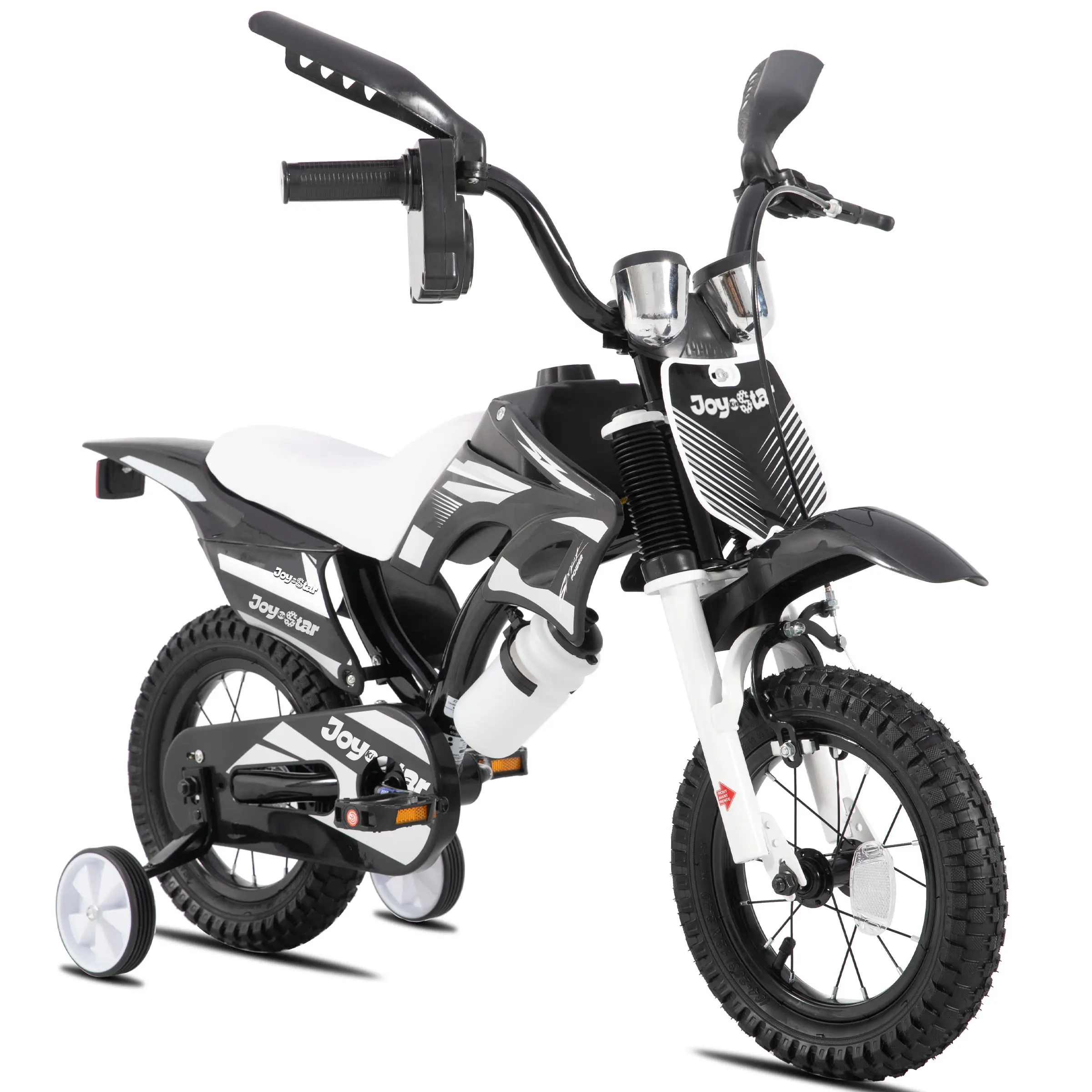 JOYSTAR Motocross Style Kids Bike for Boys Girls Ages 3-7 Years, 12 & 16 Inch Bikes with Training Wheels and Number Plate, Children Bicycles