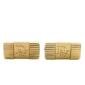 Pre-owned Dior Zinc Alloy Small Leather Goods Christian Logo Cufflinks