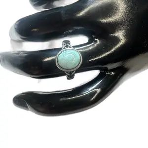 natural Turquoise925 Sliver Ring  adjustable Daily Anniversary Birthday