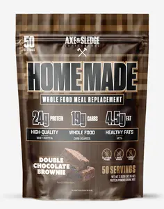 Axe & Sledge Home Made Whole Foods Meal Replacement – Premium High-Protein Whole Food Blend – 420 Calories, 48g Protein, Low Sugar – Supports Muscle Recovery & Sustained Energy – 1 Meal Serving, Fitness, Powder, Supplement
