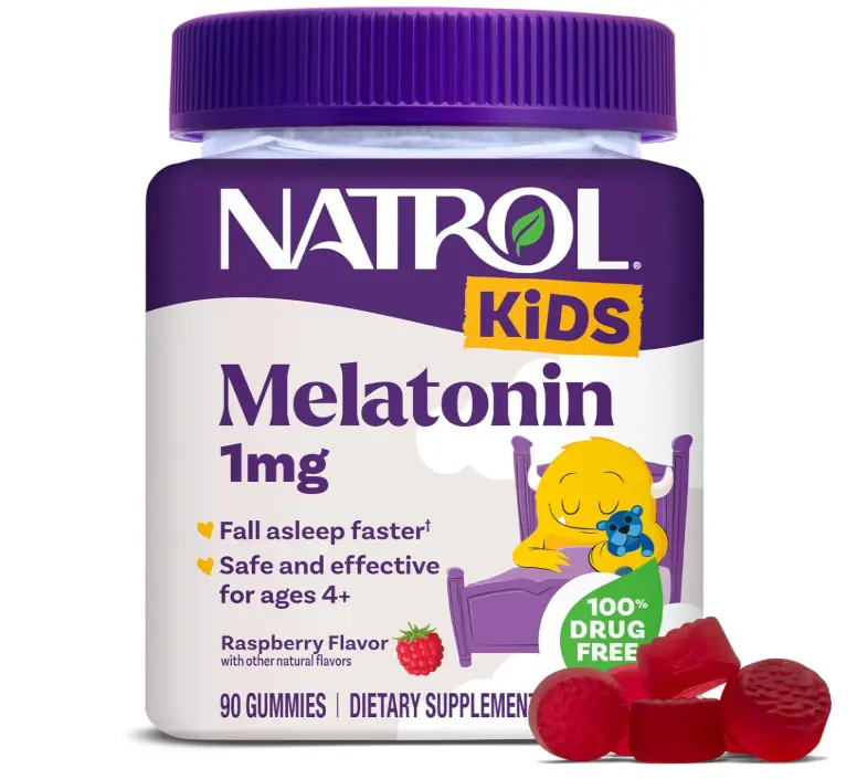 Natrol Kids Melatonin 1mg, for Restful Sleep, 90 Raspberry-Flavored Gummies