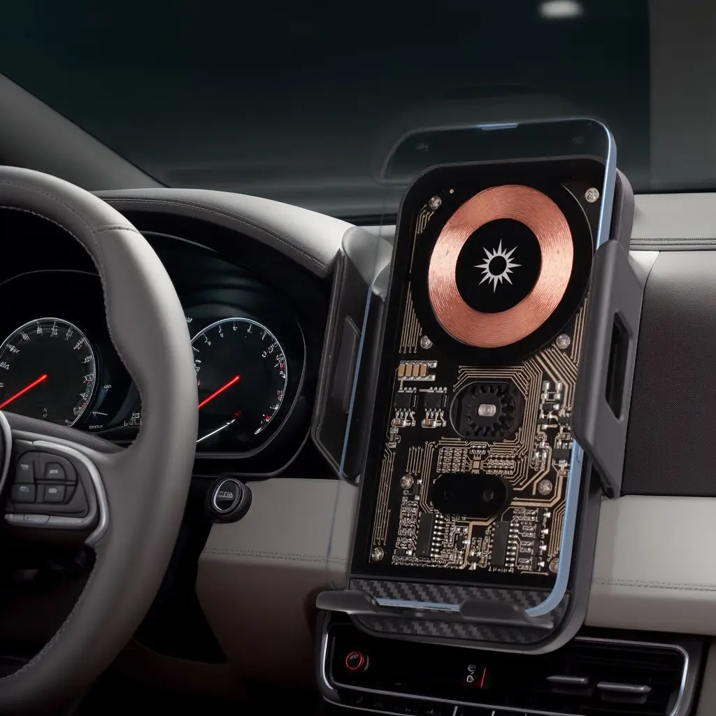 Wireless Car Charger Stand, Automatic Clip-On Vent Mount, Stable Silent Design, Fast Charging, Rotating Wireless Charging, Rotates 90 Degrees, Compatible with iPhone 17-8 Series