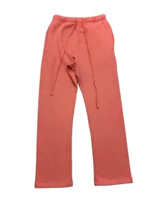 Men Uncuffed Sweatpants Pink Color Elastic Drawstring Waist with Side Pockets, Comfortable Casual Streetwear for Daily Outings, Gym and Everyday Wear