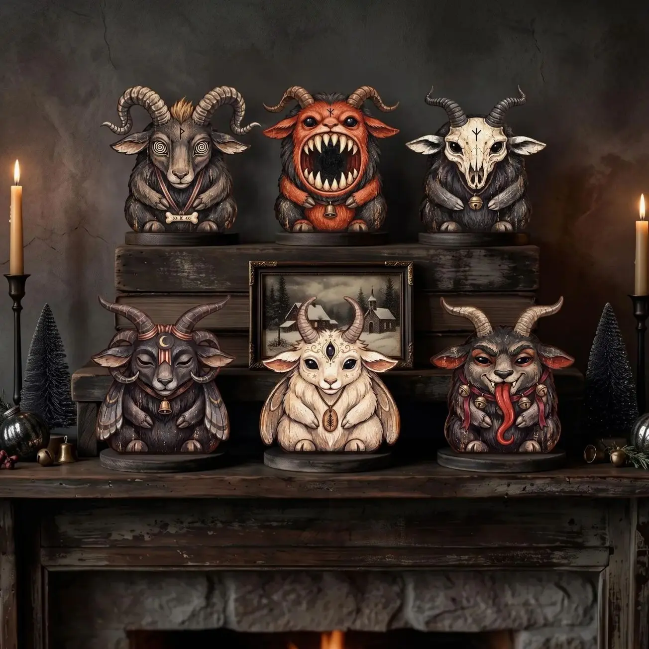 Christmas Decorations Indoor, Krampus Decor, Krampus Elf On The Shelf, Retro Wooden Block for Shelf Decor, Christmas Gifts for Housewarming