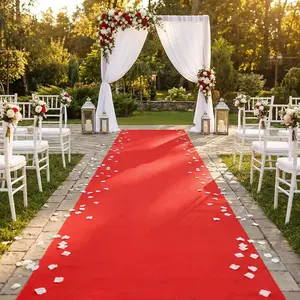 Thickened Disposable Red Aisle Runner 4x100Feet 50g Walkway Carpet for Wedding Ceremony Indoor Outdoor Church Decorations Halloween Parties