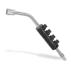 Bent Pressure Washer Extension Wand with nozzle holder, 13.8 Inch Stainless Steel Pressure Washer Wand with Slip Resistant Grip, 1/4'' Quick Connect