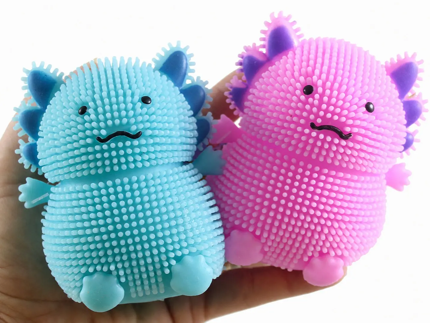 Unisex Random Color Axolotl Puffball - Stretchy Soft Squishy Sensory Fidget Toy for Ages 4+, Stress Relief Classic Novelty Toy, Fidget Toys