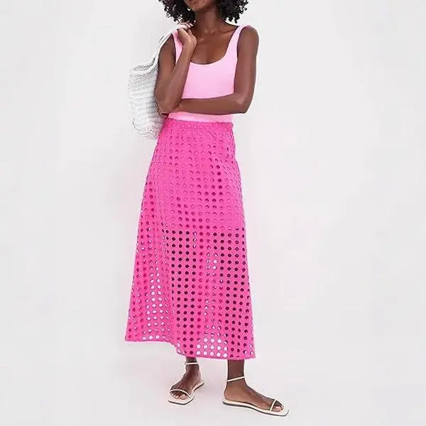 Women's Summer Hollow Out Cotton Eyelet Eve Skirt