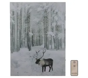 LumaBase Battery-Operated Lighted Wall Art- Still Winter Night