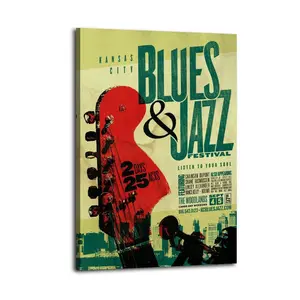 Jazz Music Fest Canvas Aesthetic For The Bedroom Wall Sitting Room Dormitory Wall Office Wall Poster Decorative Painting Canvas Wall