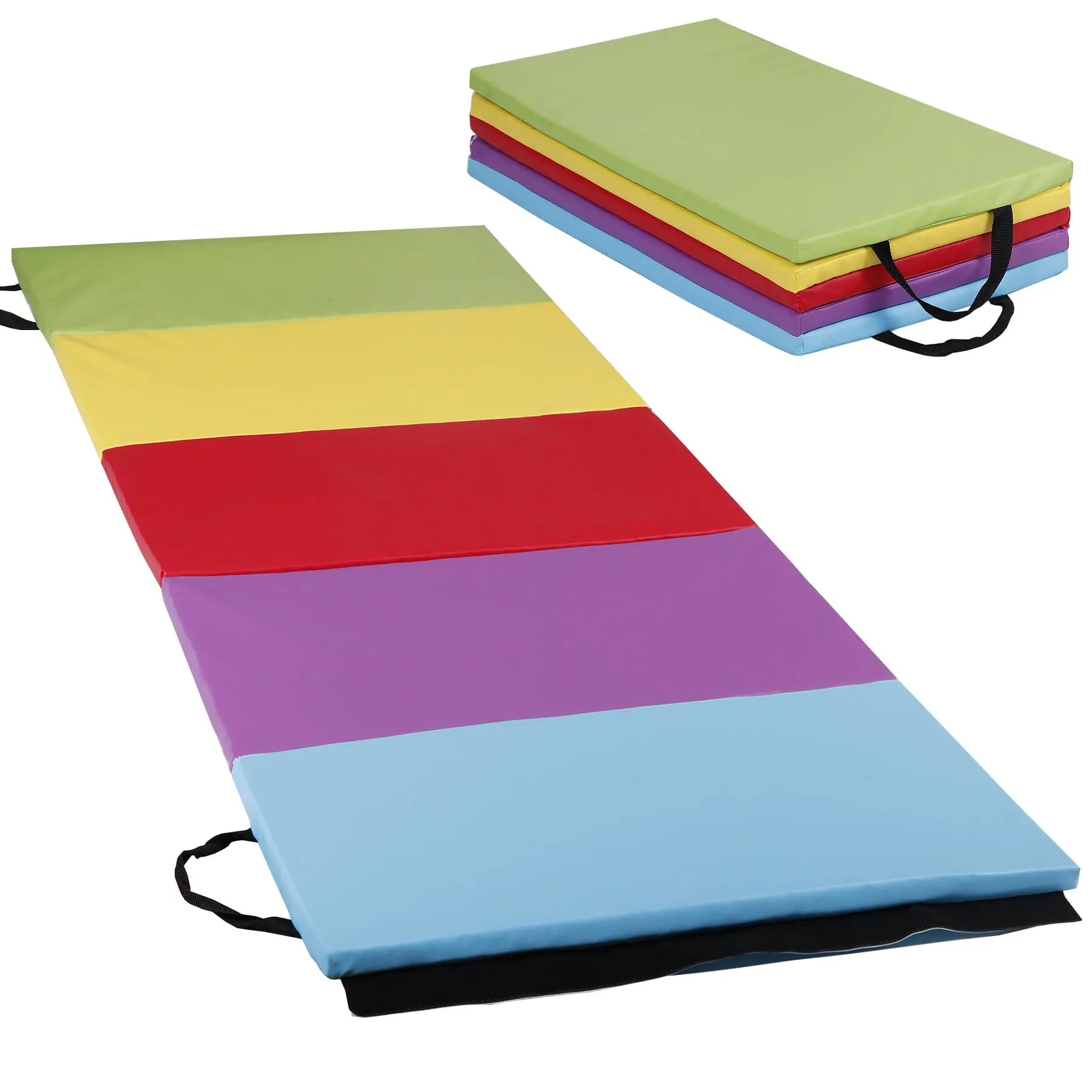 Comfortable Foam Exercise Mat - Portable, Foldable Fitness Exercise Accessory, Washable Yoga Sports Mat for Beginner Home Gym Floor Training & Play, Exercise Play Mats