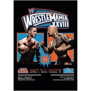 WWE John Cena The Rock WrestleMania Graphic Poster - UnUnframe Poster Print