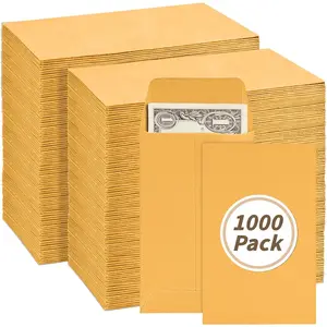 1000 Pack  Envelopes 3.5x6.5in Brown  Small  Envelopes Small  Envelopes with Gummed Flap for  and Office Use, Small Item Organizer