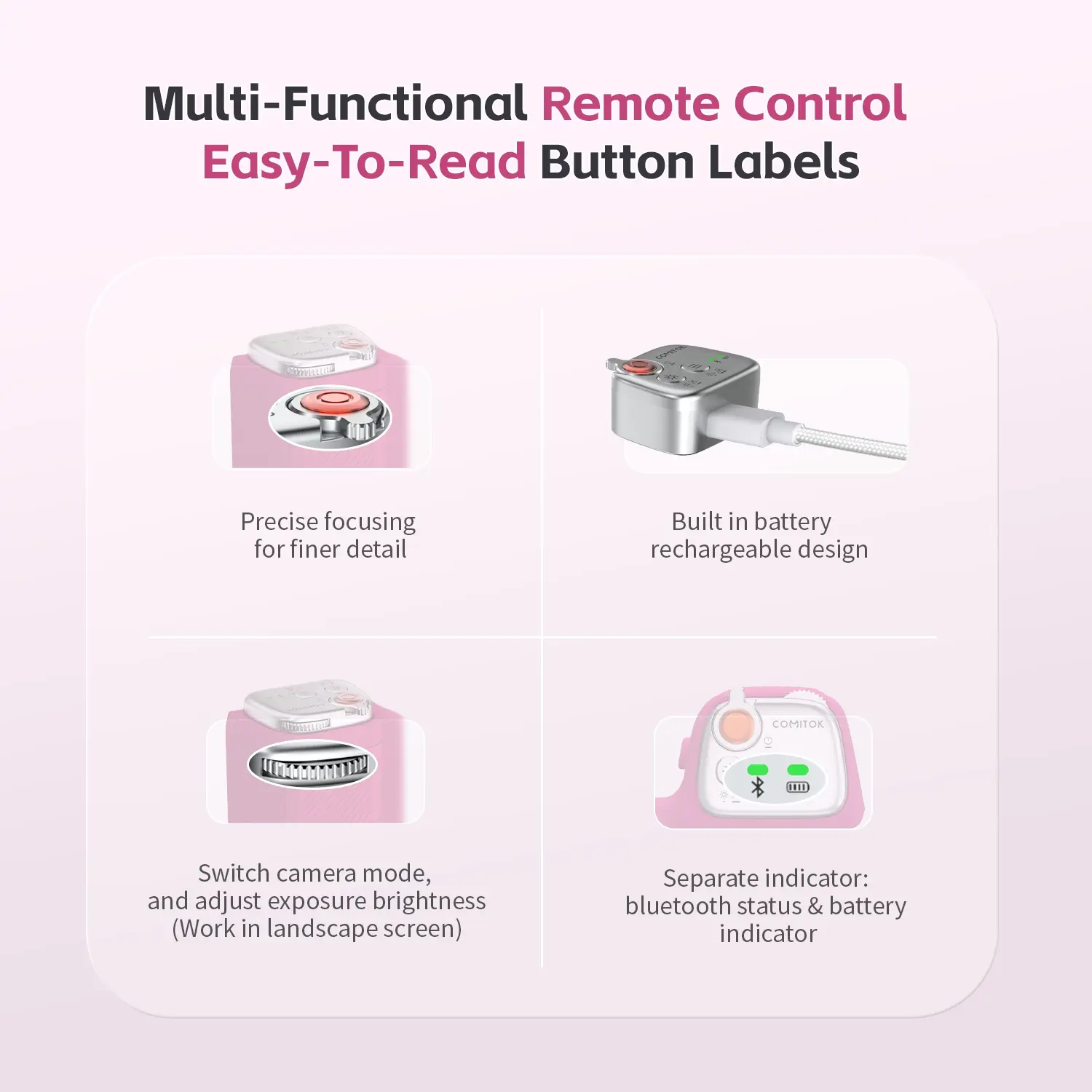 Comitok-Moca Phone Grip Handle for iOS 26+, Control Camera