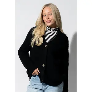Alpine Comfort Cardigan in Black