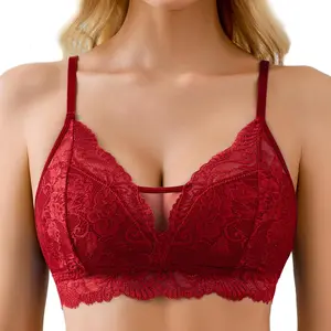 Avidlove Lace Bra No Underwire Bralettes Racerback Balconette Everyday Bras Soft Adjustable Elastic Straps Womenswear
