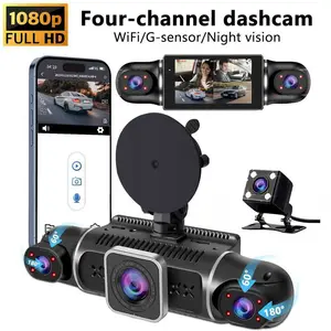 360° 4CH Dash Cam 1080P WiFi Car Camera with Night Vision, 24/7 Parking Monitor, Motion Detection, G-Sensor, Loop Recording,Easy Install for Cars Trucks SUVs Wifi Car Dashcam