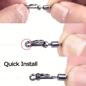 10/20pcs Fishing Rolling Swivel Snap Fishing Hook Fast Connector Solid Rings Fishing Line Quick Link Carp Wear-resistant Rustproof Brass Fishing Tackle Fishing Equipment