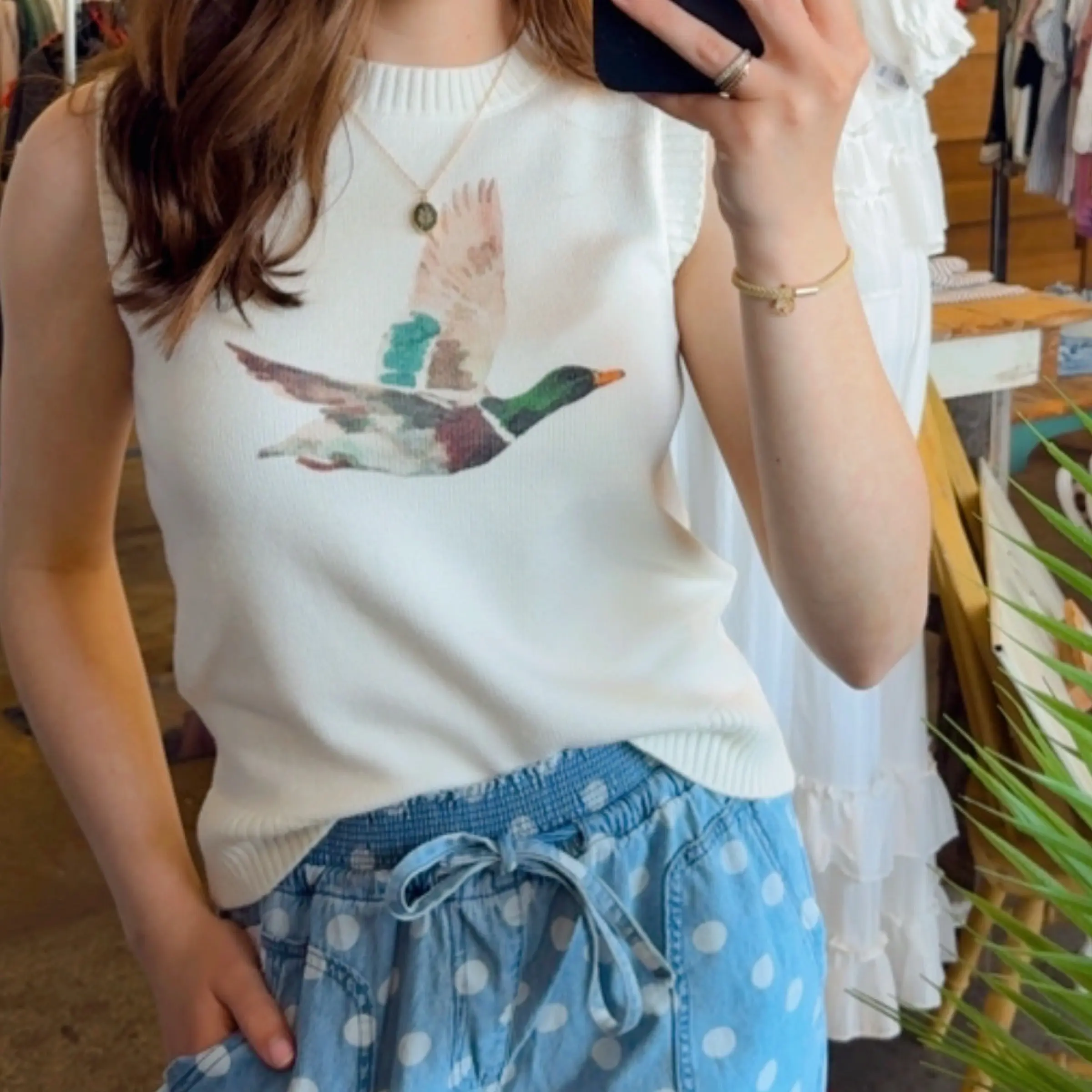 Mallard Duck Printed Sweater Top