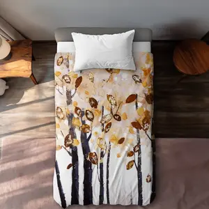 360 stand Twin Extra Long Textured Leaves Trees Duvet Cover - Breathable, Bohemian, Contemporary, Natural Bedroom Bedding Set for Bedroom Decor (C1DCTXLWYYFNEV), Bedroom Bedding Sets