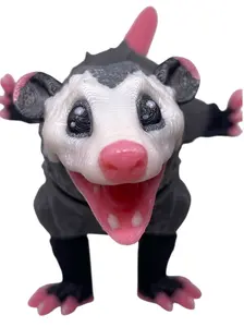 Articulated 7 Inch Opossum Figurine Possum Grey Articulated Animal Marsupial Figure for Stress Relief Focus Anxiety ADHD Collectible Sensory Tool for Teens and Adults 3D Printed in US Decor Accessory Artistic