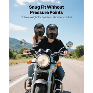 VEVOR Motorcycle Helmet, Full Face, Adult Motocross Dirt Bike Helmet with Tinted and Clear Dual Visor, Motorbike Racing Street with Detachable Liner for Men Women, DOT Approved, (Matte Black, L)