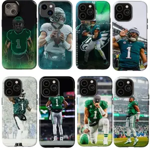 JH Custom Football Player Design Tough Rubber Smartphone Case, Heavy-Duty Shockproof Phone Accessory with Dual-Layer Impact Resistance, Protective Cover for iPhone 12-17 Pro Max Mini, for Active Sports Enthusiasts