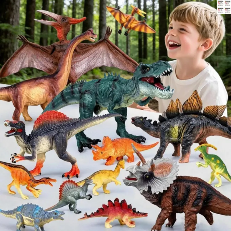 14PCS Big Realistic Dinosaur Figurines Set, Educational Toy for Kids, Boys & Girls, Early Learning Cognitive Development Gift,Dinosaur Toys for Kids 3-5 5-7,  Realistic Dinosaur Figure Set with 6 Jumbo & 8 Small, Educational Toddler Dino