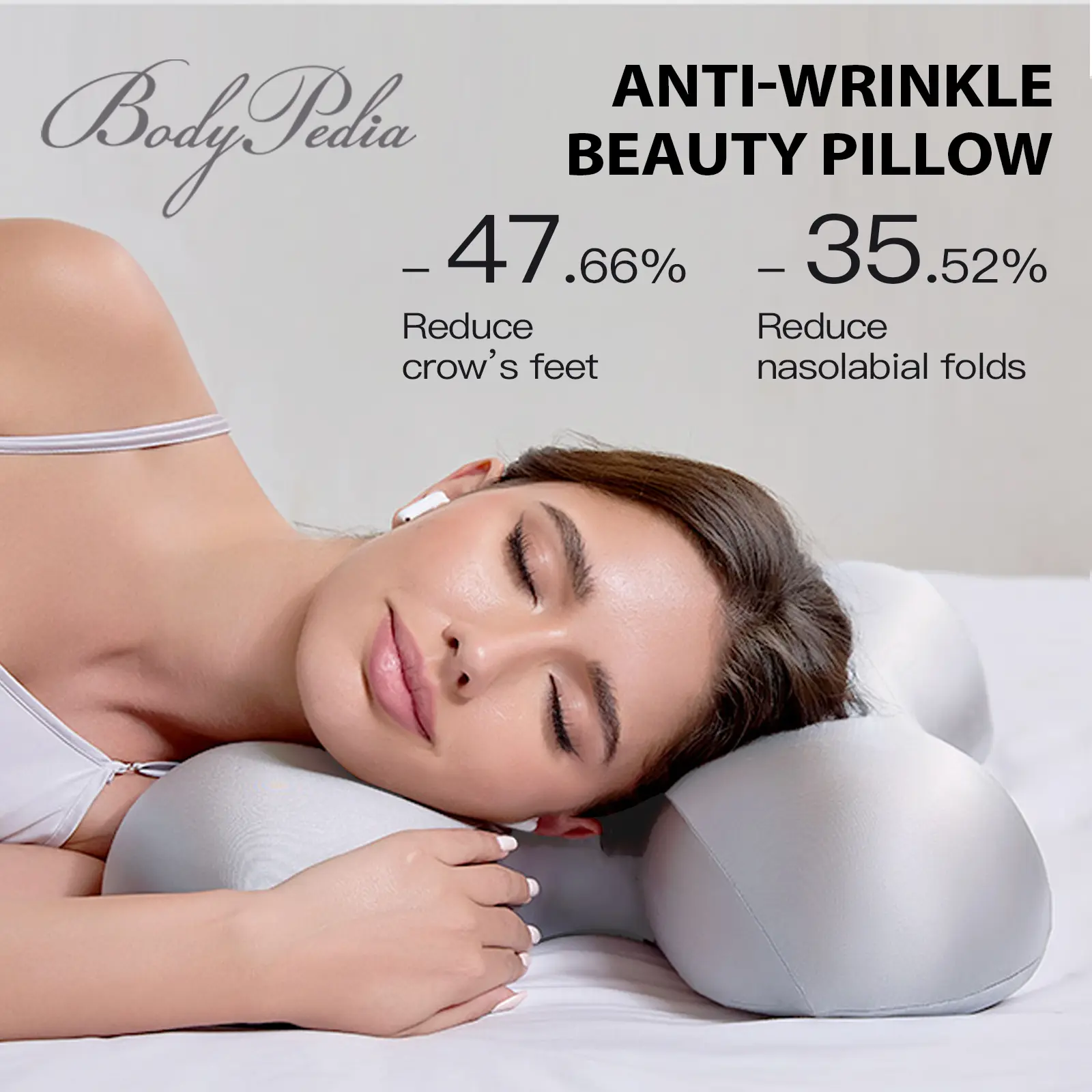 BodyPedia Radiant Silver Beauty Pillow – Premium Ergonomic Memory Foam Pillow for Wrinkle Prevention, Neck Relief & Luxurious Sleep Comfort, Mellow cloud pillow, Pillows for sleeping
