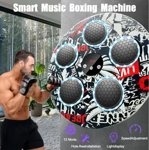 Smart Music Boxing Machine with LED Counting, Wireless Mobile Connection, 9 Speed Adjustments, Adjustable Height, and Boxing Gloves Punching Bag