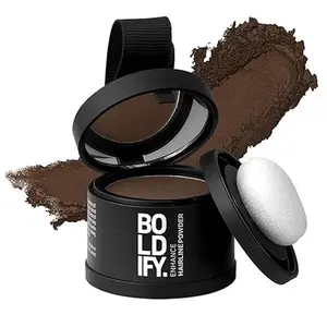 BOLDIFY Hairline Powder for Hair Loss Concealment - Root Touch Up, Hair Toppers for Women & Men, Thinning Hair Fibers, 48-Hour Stain-Proof Formula (Medium Brown) Makeup Cosmetic
