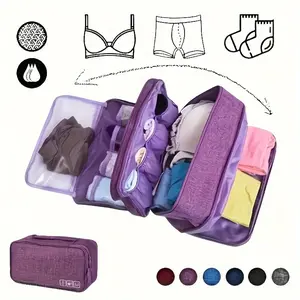 Oxford Fabric Travel Underwear Organizer Bag - Lightweight Zipper Storage Pouch - Multifunctional Portable Clothes Organizer - Essential for Travel & Business Trips - Travel Organization Pouch