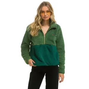 TEDDY APRES HALF ZIP COLOR BLOCK JACKET - GARDEN GREEN