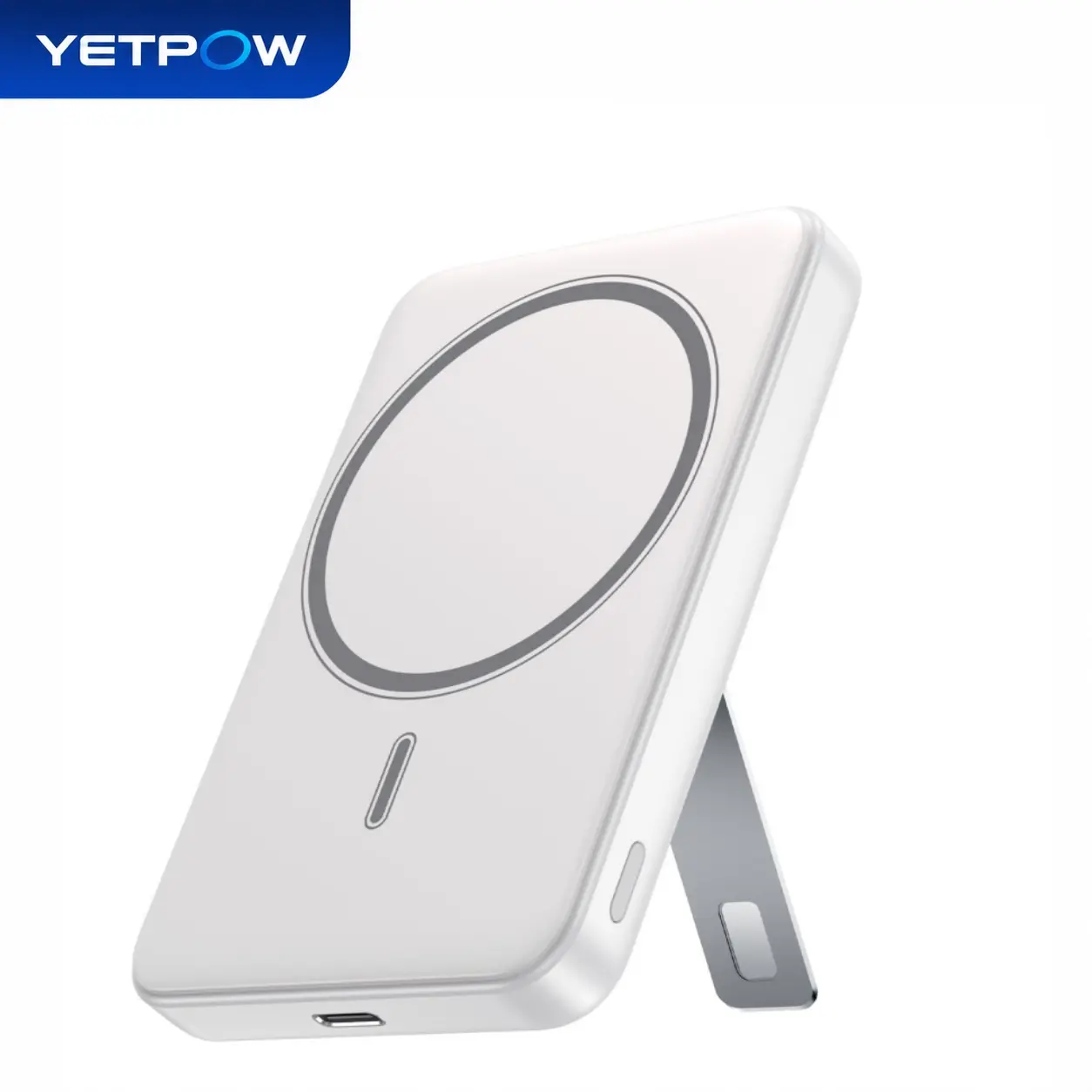 YETPOW Portable Charger Power Bank, 10000mAh Magnetic Wireless Charger with Stand, USB-C PD 20W Fast Charging Portable Phone Charger, Compatible with MagSafe iPhone 17/16/15/14/13/12 Series, W20