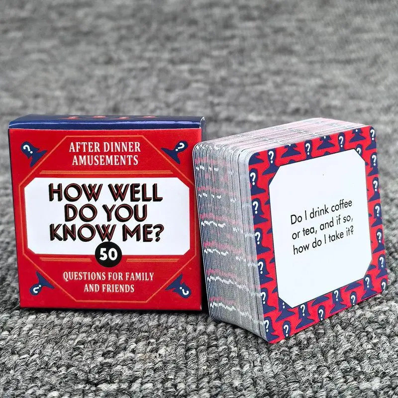 How Well Do You Know Me Card Game, 1 Box Interactive Entertainment Game Set, Suitable for Family & Friends Gatherings, Party Game Cards, Question Card Game, Family Fun Game, Card Games for Teens