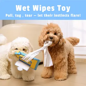 Snuffle Dog Toy Durable No-Stuffing Wet-Wipe Style Treat Pockets Double Squeakers Extra-Long Tug Design Interactive Puzzle for All Dog Sizes dog toys squeaky noise dog accessories dog products omega bite dog targetpet
