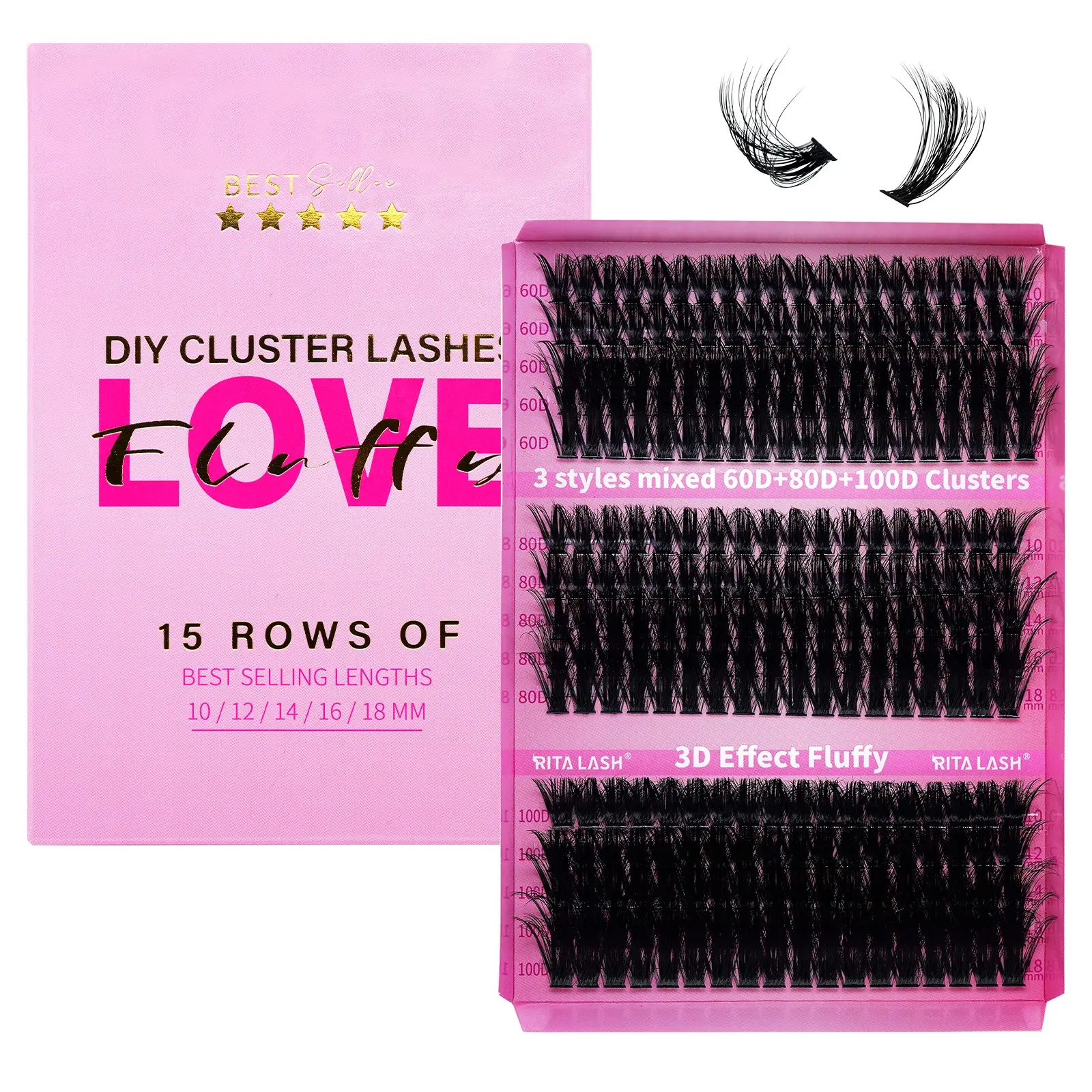 Cluster Lash Kit, 1 Box Mixed Length & Styles Natural Look Eyelash Extensions, Self Grafting Curl Eyelashes, Eyelash Clusters, Volume Lashes Clusters, Mega Eyelash Clusters, Hybrid Lash Set, Diy False Eyelashes, Volumized False Eyelashes, Pink