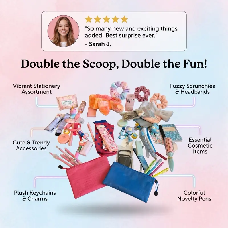 2 Mystery Scoops Multicolor Retractable Gel Pen - Stationery Supplies, Office Stationery Supplies, Smooth Writing Pens for Office & Personal Use