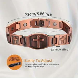 Adjustable Copper Magnetic Bracelet for Men - Perfect Gift with Sizing Tool Fit Wrist