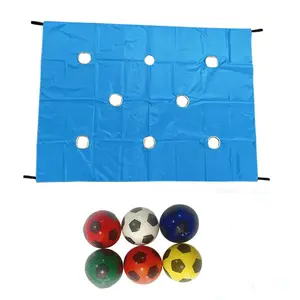 1 set Hole Tarp Team Building Game, Learning Fun Team Building Games for Work with 6pcs Ball for Teamwork Group Activities, Team Building Games for Work, Team Building Activities, Teamwork Exercise