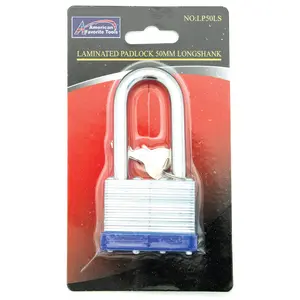 50mm Laminated Padlock Long Shank - High-Quality Security Lock