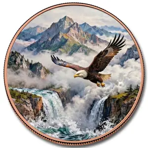 American Bald Eagle 5 oz High-Relief Colorized Copper