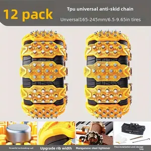 Car Tire Anti-Slip Chains, Universal Thickened Wide Ice Breaking Non-Slip, Suv Off-Road Vehicle Protection, All-Weather Grip Enhancer
