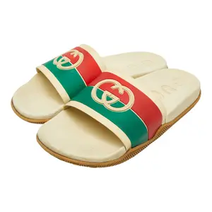 Pre-owned GUCCI Rubber Small Leather Goods Interlocking G Sandals