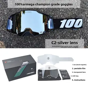 100% Armeqa Champion-Level Motocross Goggles - Anti-Fog, UV Protection & Shatterproof for Dirt Bike/ATV Riders