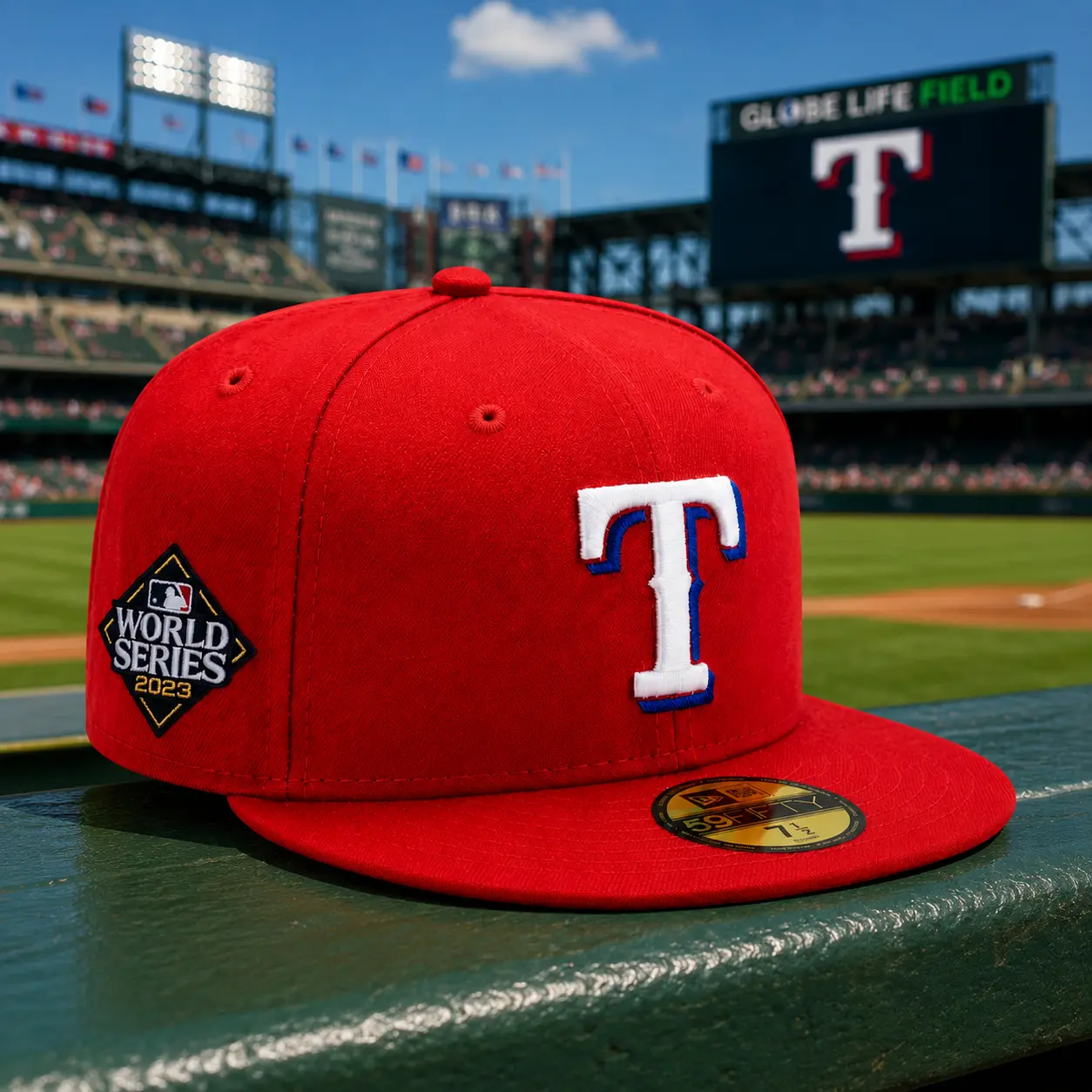 Texas Rangers 2023 World Series 59FIFTY Fitted Cap – Red Baseball Hat