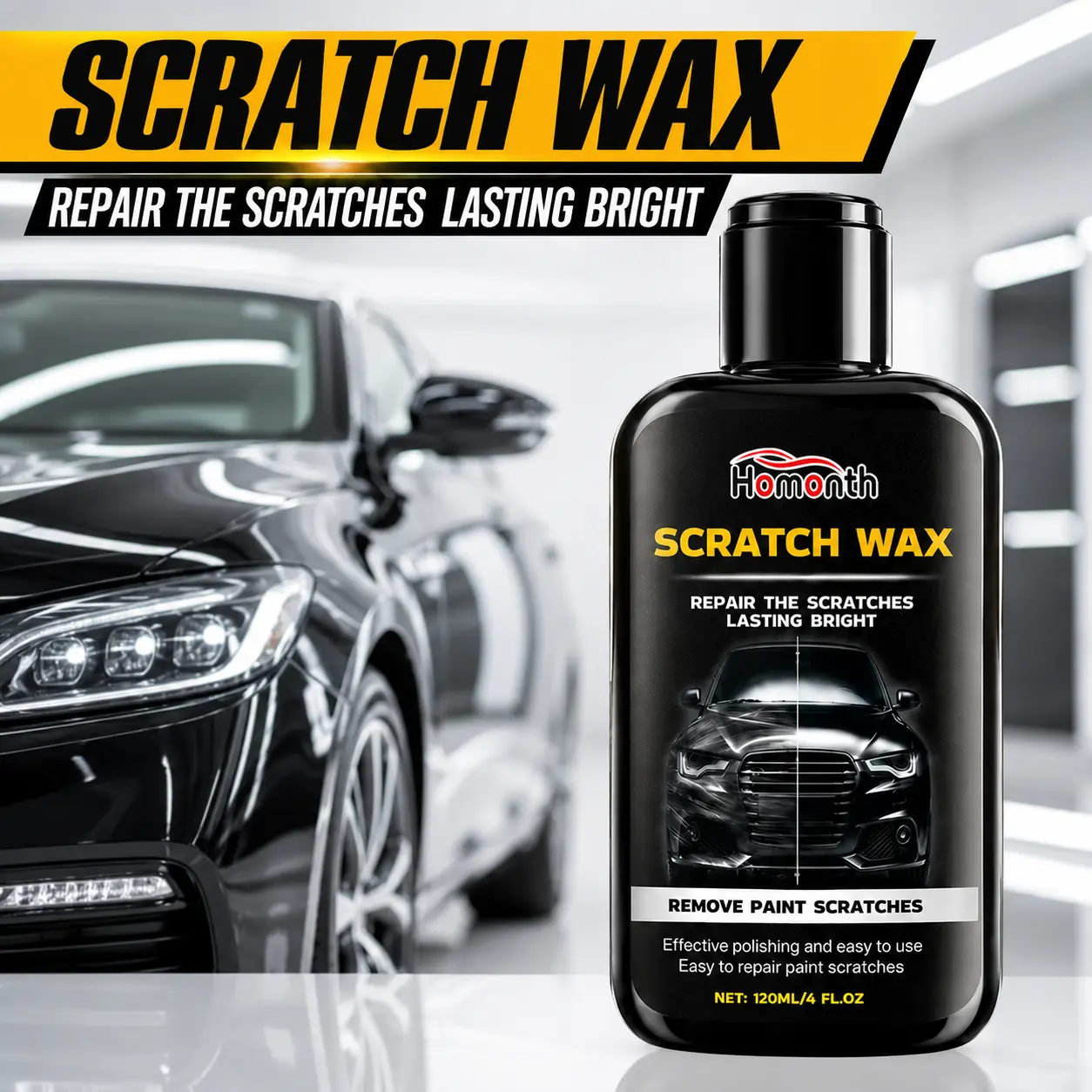 Car Scratch Repair Wax Kit Deep Erase Automobile Scratch Premium Auto Scratch Polishing Remover Proof And Water Repellent Properties As Well As Long Lasting Luster Ultra Hydrophobic Crystal Clear Glazing for Vehicles for Scratches Car Gift